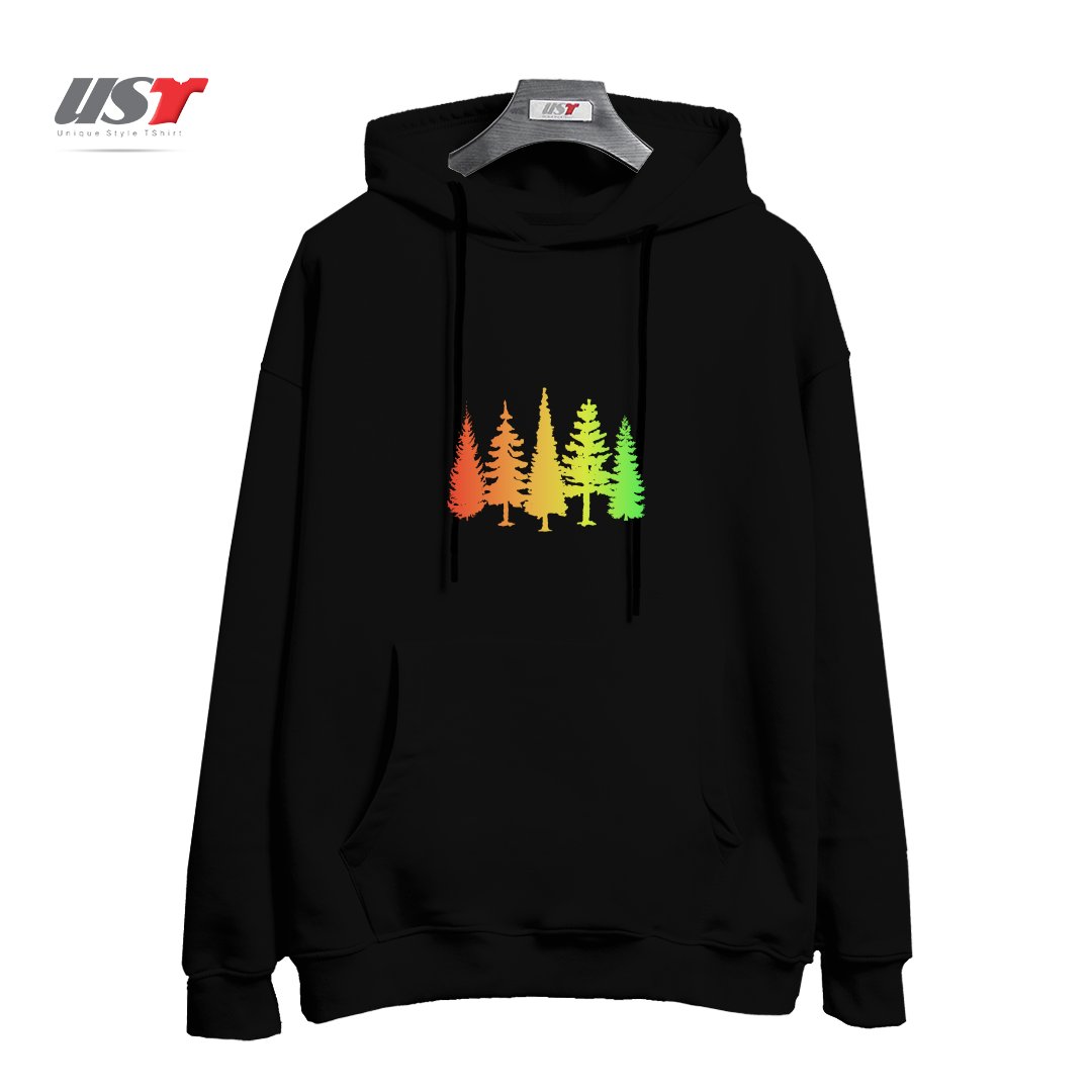 طرح NATURE IS AWESOME هودی اورسایزرنگ مشکی