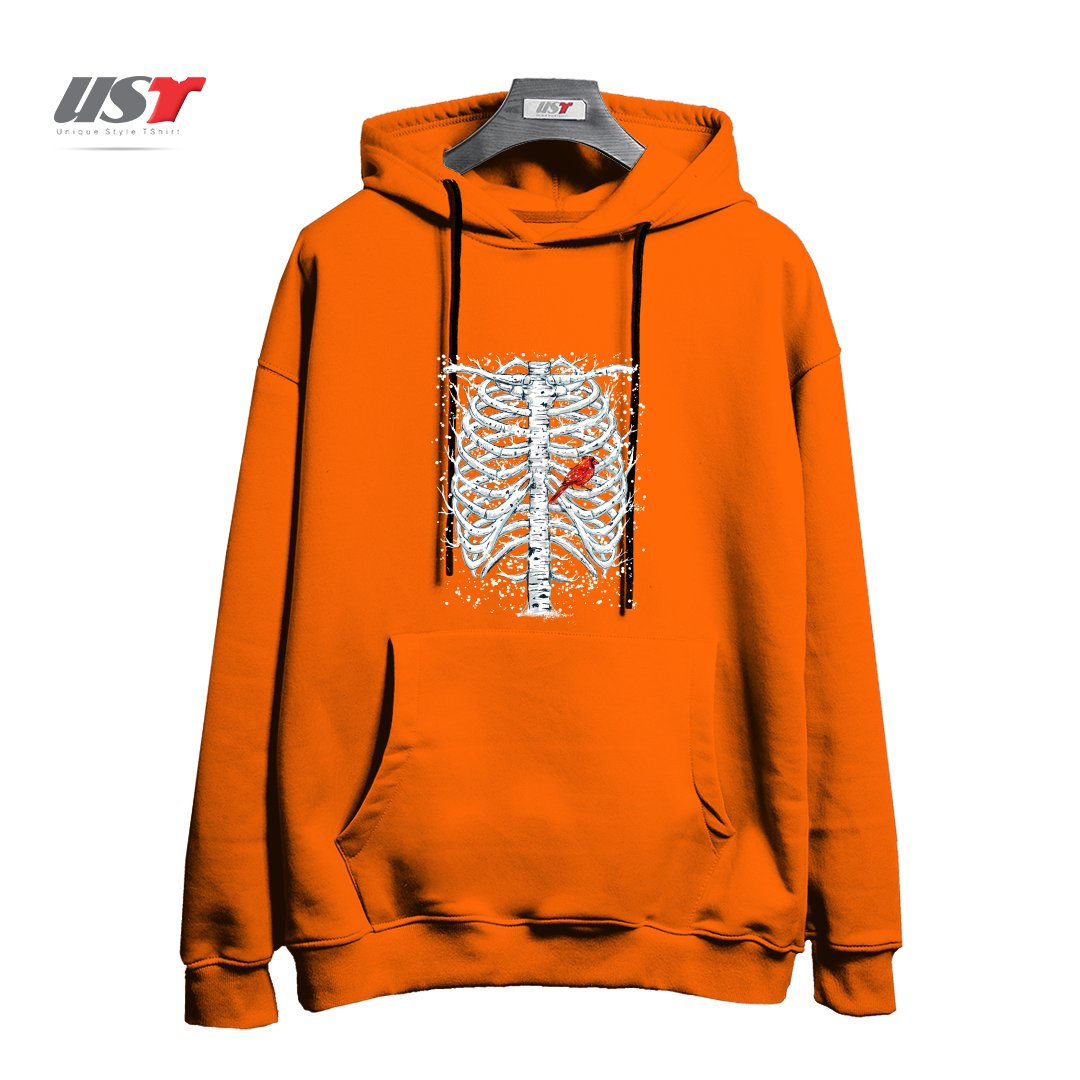 طرح RIB & BIRCH هودی اورسایزرنگ نارنجی