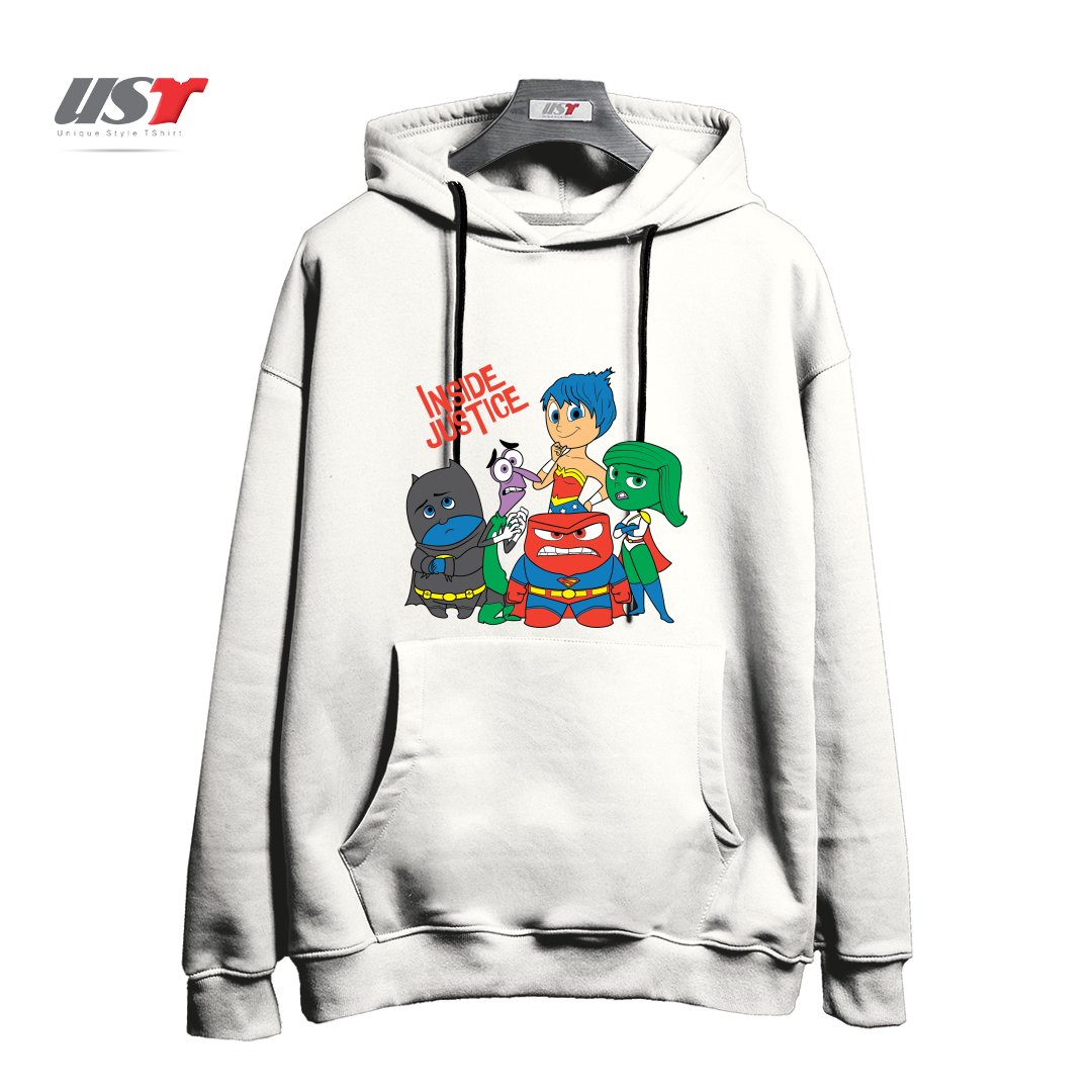 طرح INSIDE JUSTICE هودی اورسایزرنگ سفید