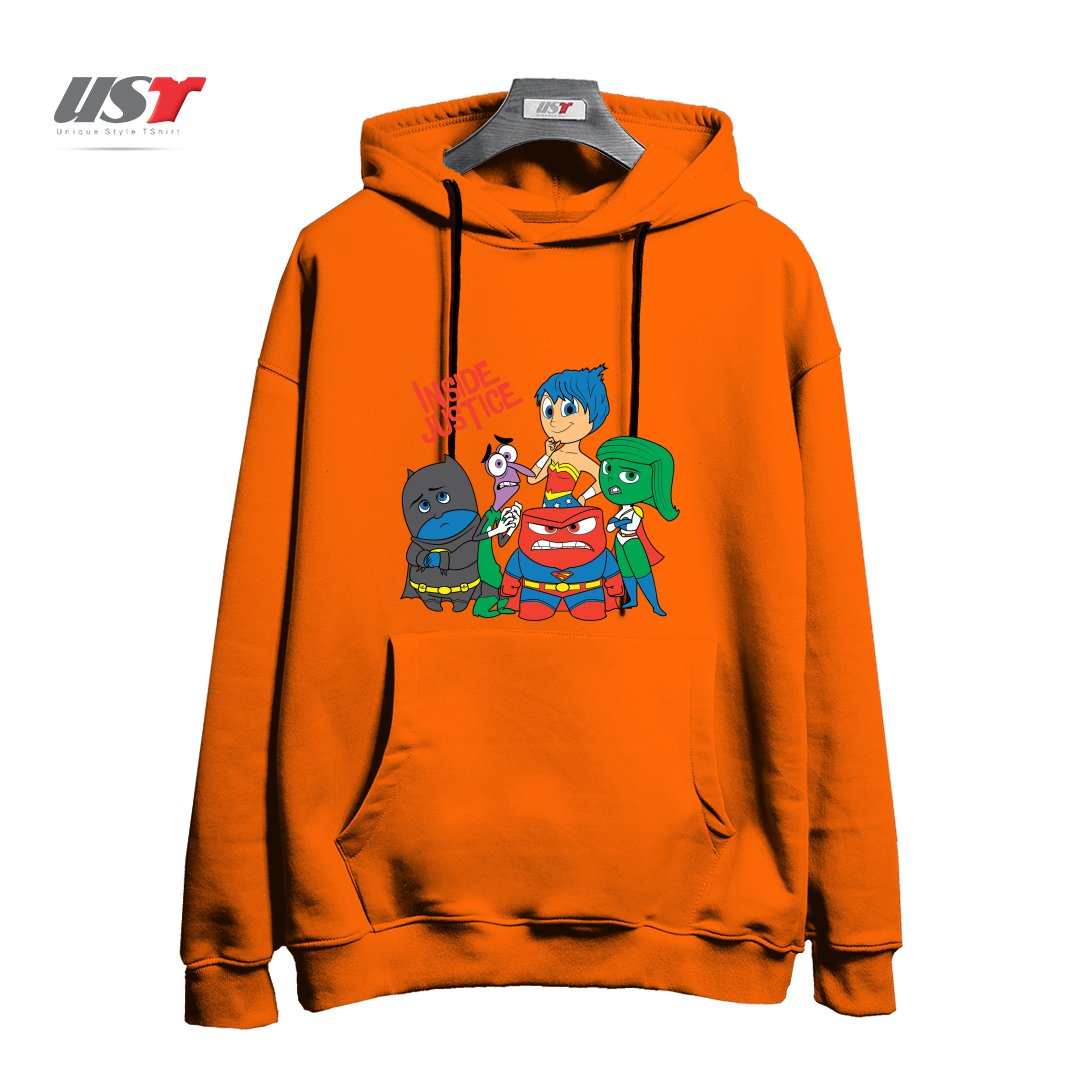 طرح INSIDE JUSTICE هودی اورسایزرنگ نارنجی