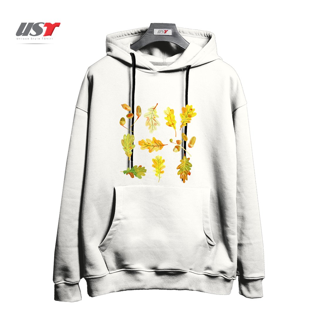 هودی اورسایز طرح OAK LEAVES AND ACORNS DARK