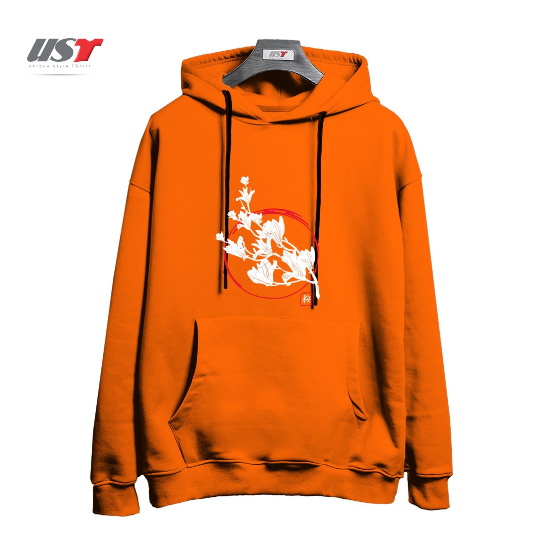 طرح SAKURA-2 هودی اورسایزرنگ نارنجی