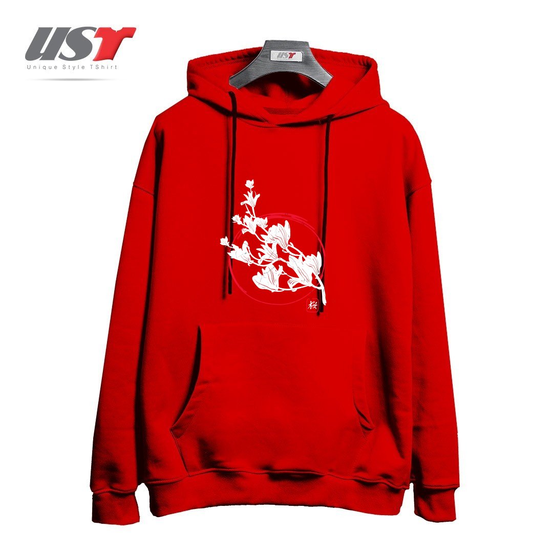 طرح SAKURA-2 هودی اورسایزرنگ قرمز