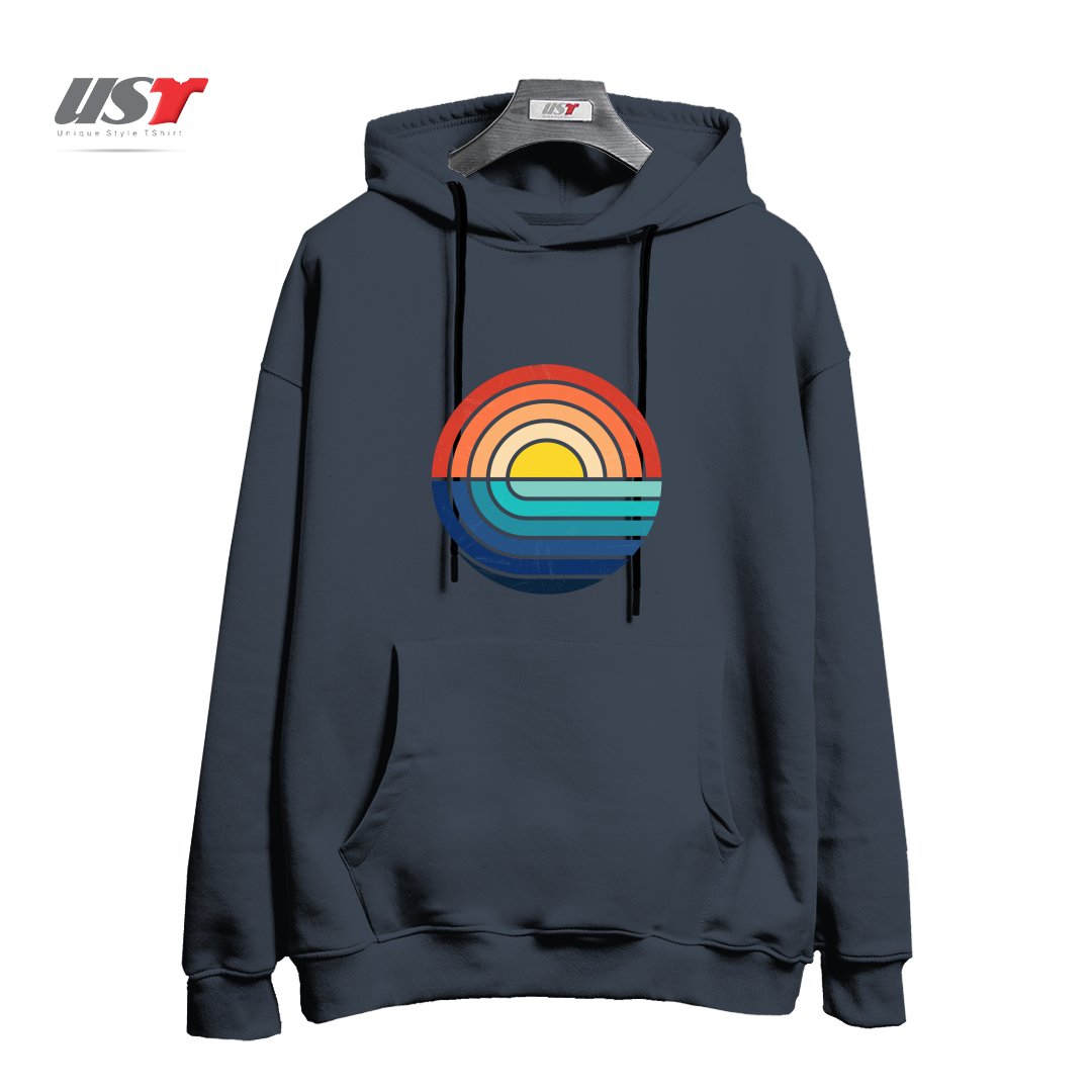 هودی اورسایز طرح SUNSET AND WAVES