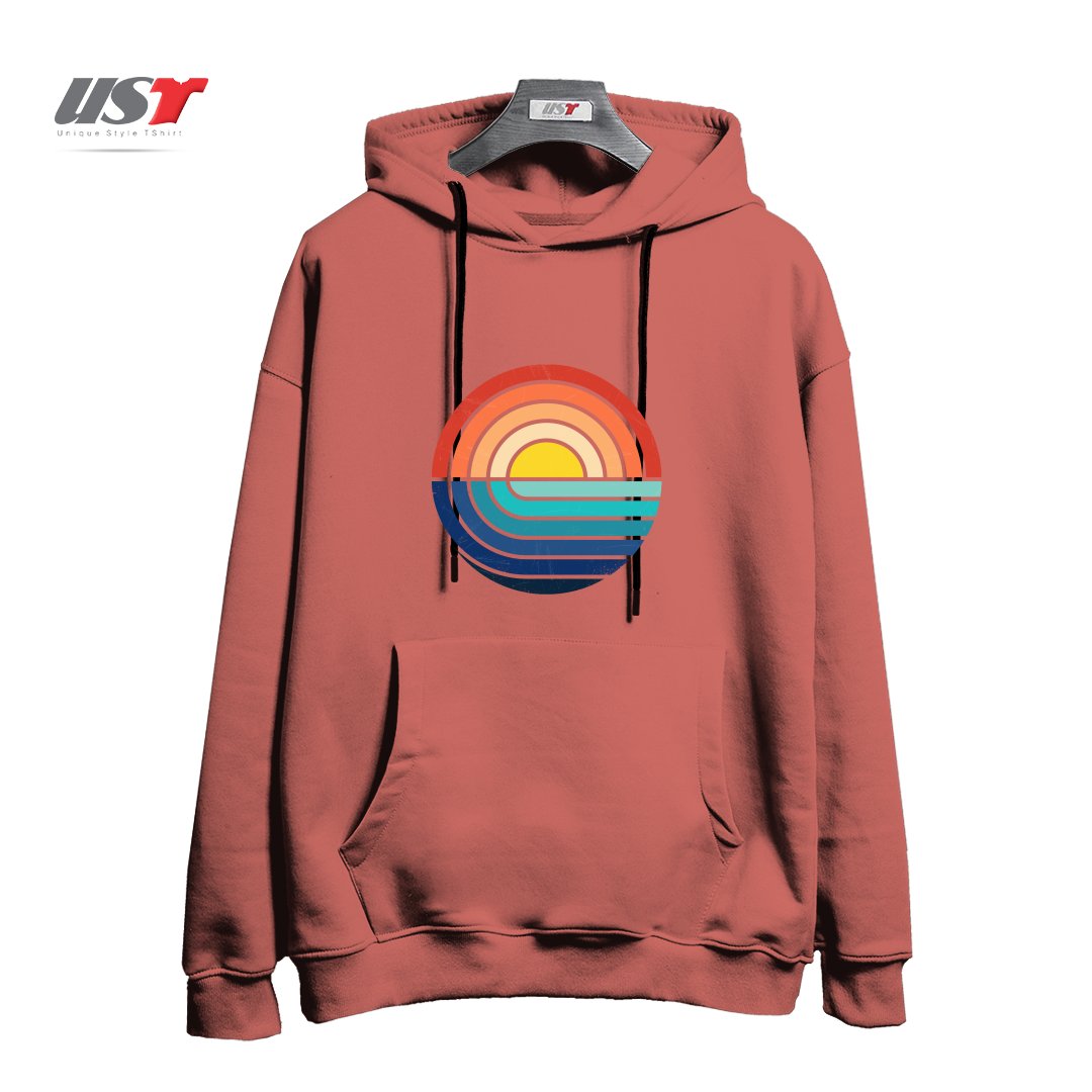 هودی اورسایز طرح SUNSET AND WAVES