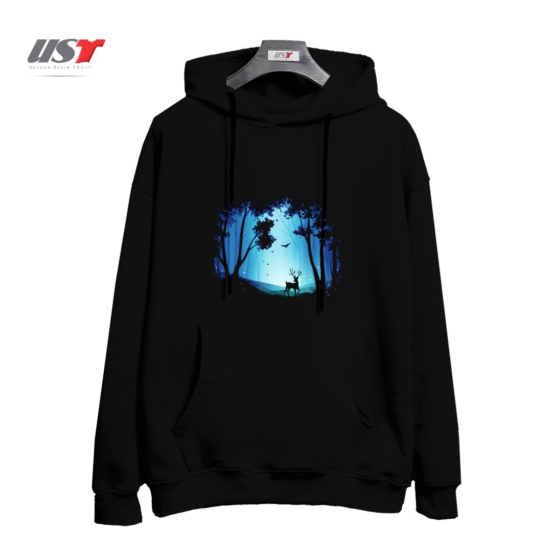 طرح THE HEART OF THE FOREST هودی اورسایزرنگ مشکی