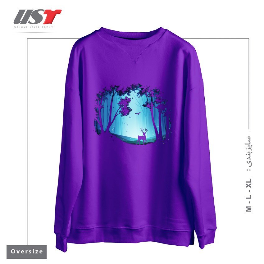 سوییشرت اورسایز طرح THE HEART OF THE FOREST