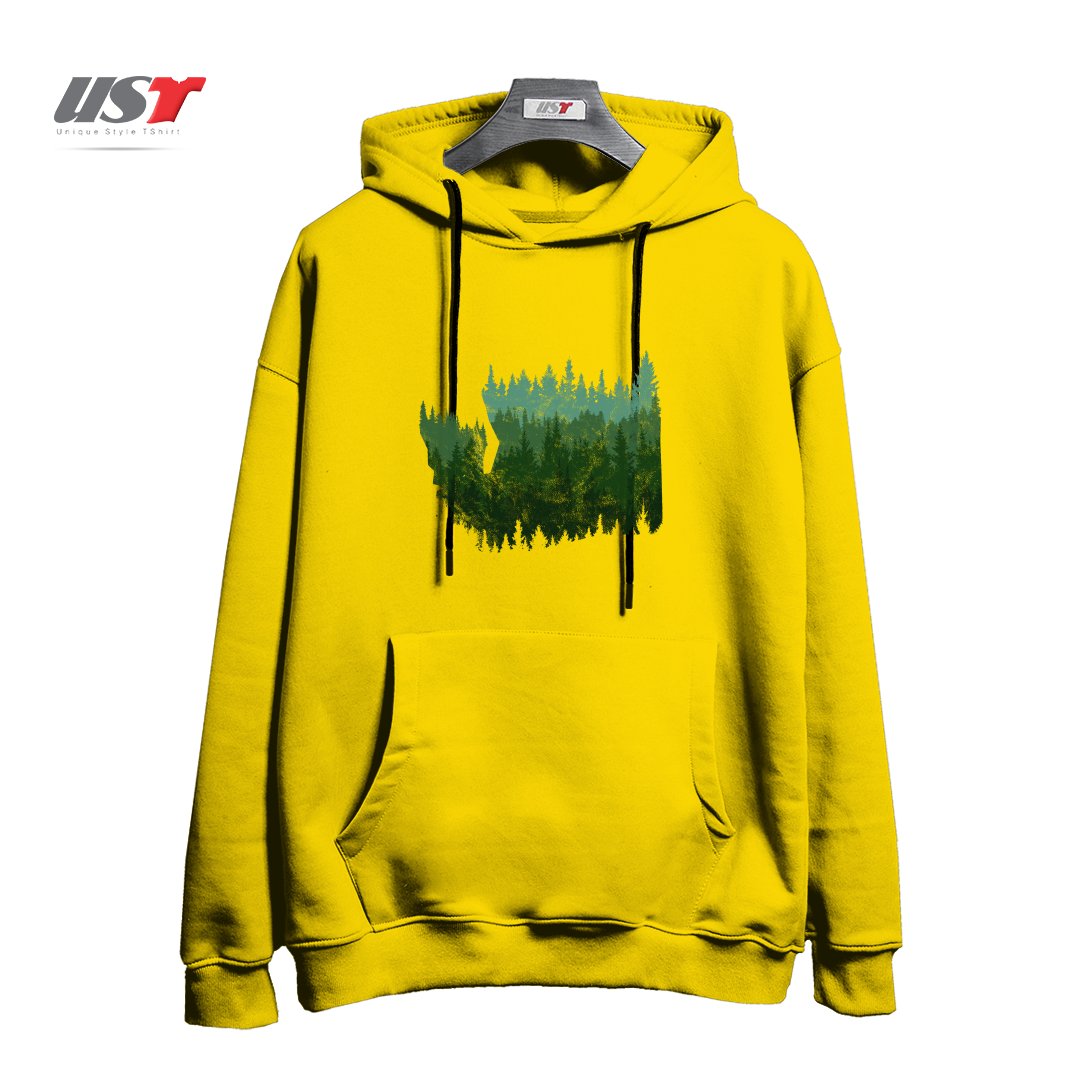 طرح THE WASHINGTON ESCAPE هودی اورسایزرنگ زرد