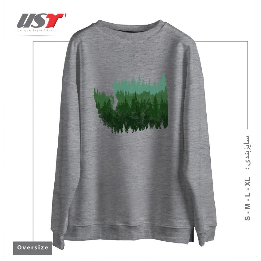 سوییشرت اورسایز طرح THE WASHINGTON ESCAPE