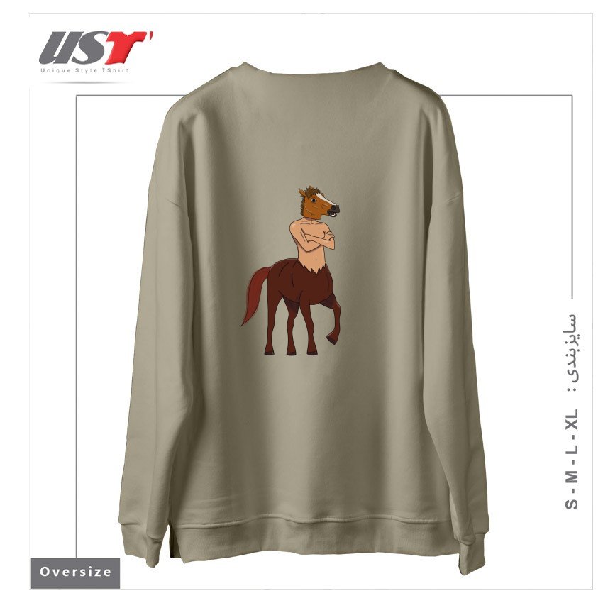 طرح IT'S NOT A PHASE, MOM سوییشرت اورسایزرنگ نخودی