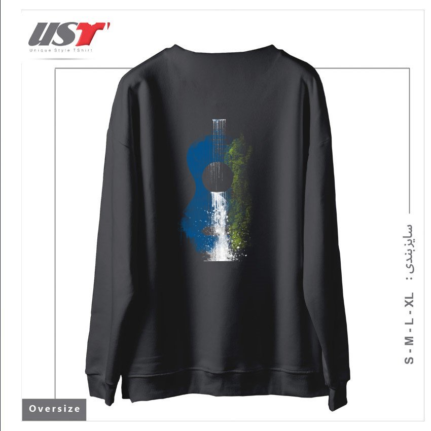 طرح BLUES سوییشرت اورسایزرنگ دودی