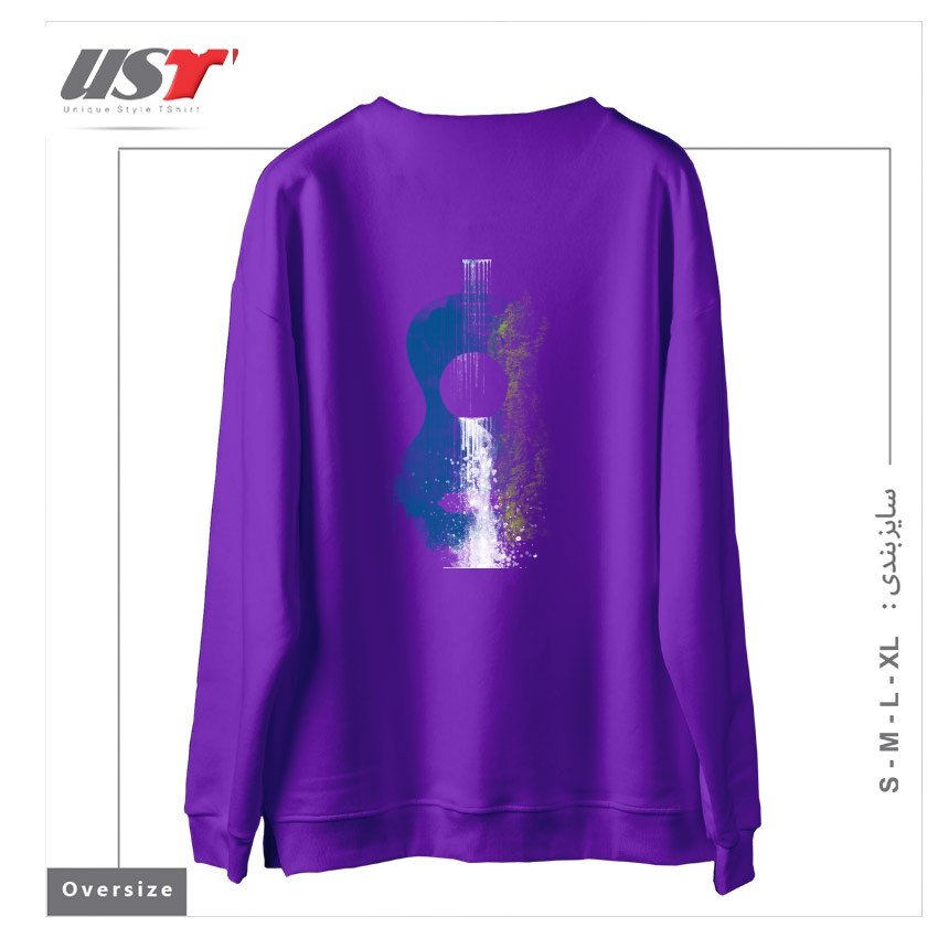 طرح BLUES سوییشرت اورسایزرنگ بنفش