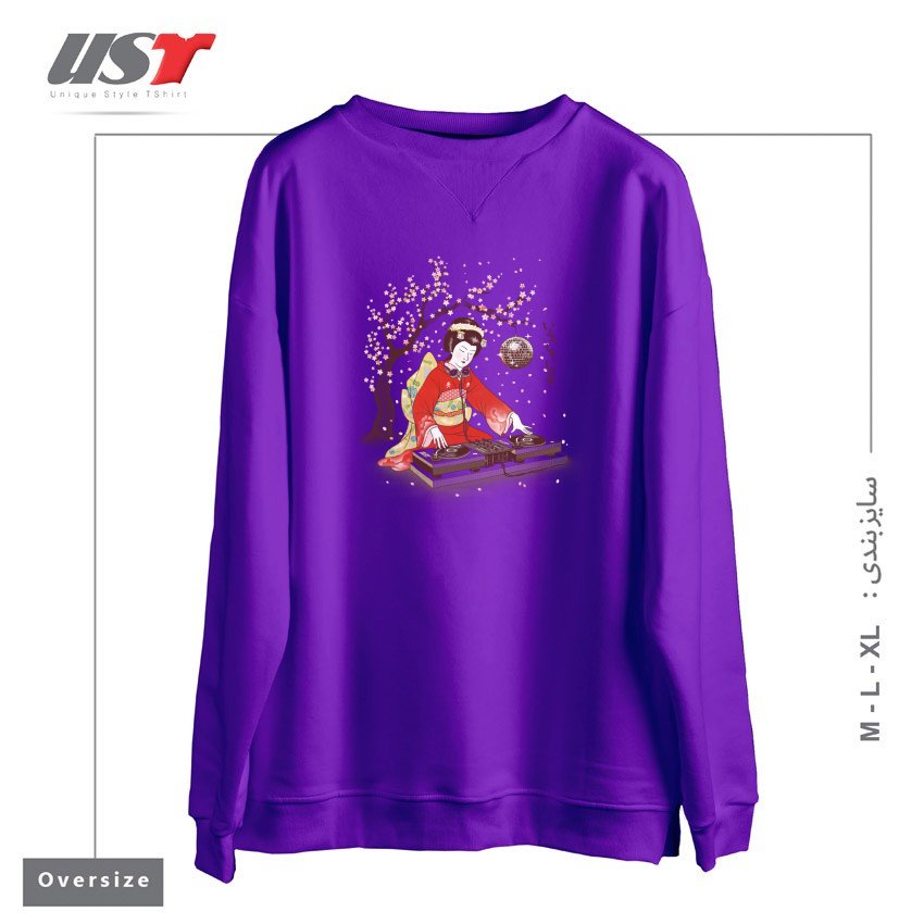 طرح DJ GEISHA سوییشرت اورسایزرنگ بنفش