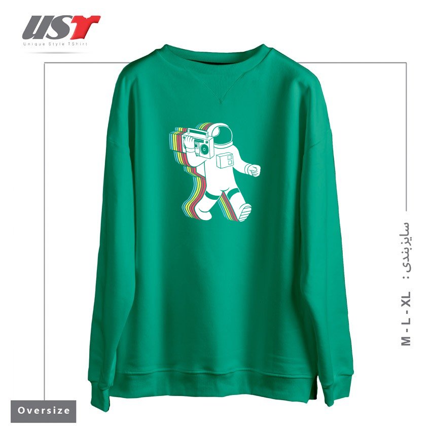 طرح FUNKALICIOUSFUNKALICIOUS سوییشرت اورسایزرنگ سبز سدری