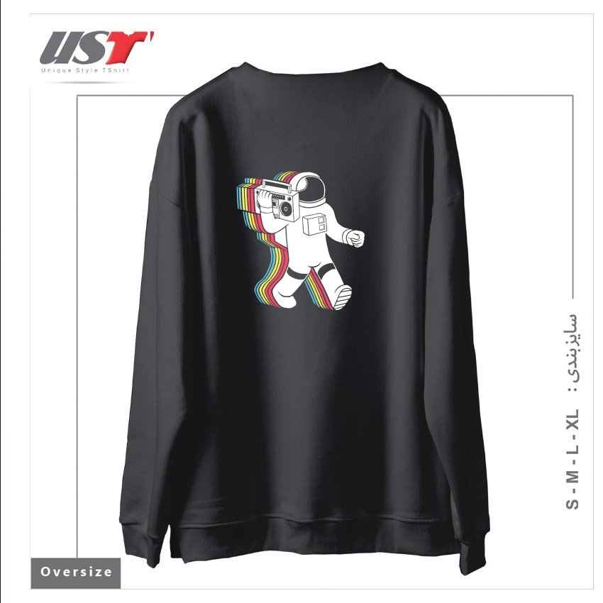 طرح FUNKALICIOUSFUNKALICIOUS سوییشرت اورسایزرنگ دودی