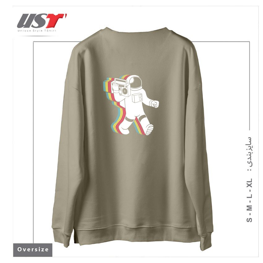 طرح FUNKALICIOUSFUNKALICIOUS سوییشرت اورسایزرنگ نخودی