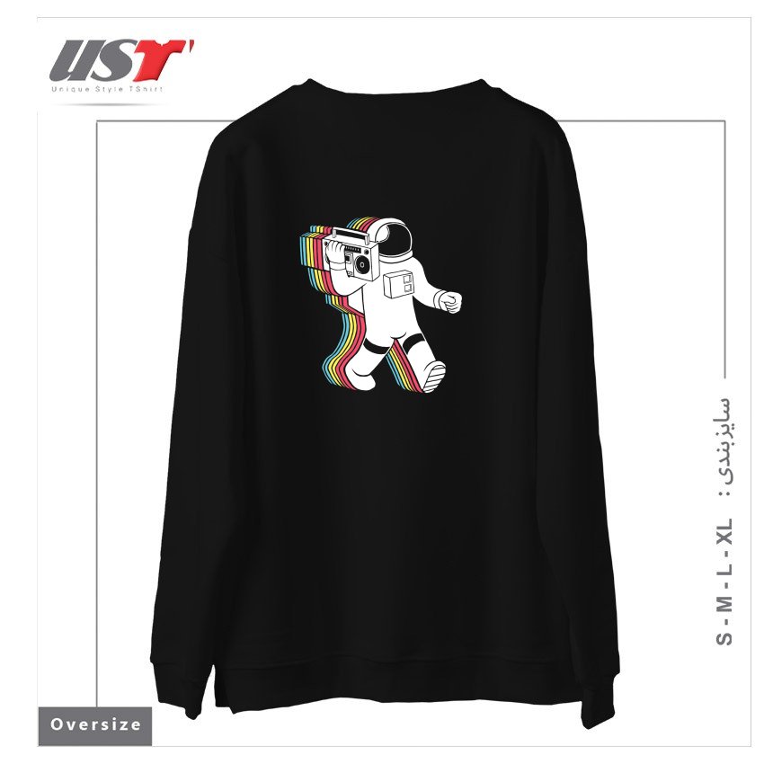 طرح FUNKALICIOUSFUNKALICIOUS سوییشرت اورسایزرنگ مشکی