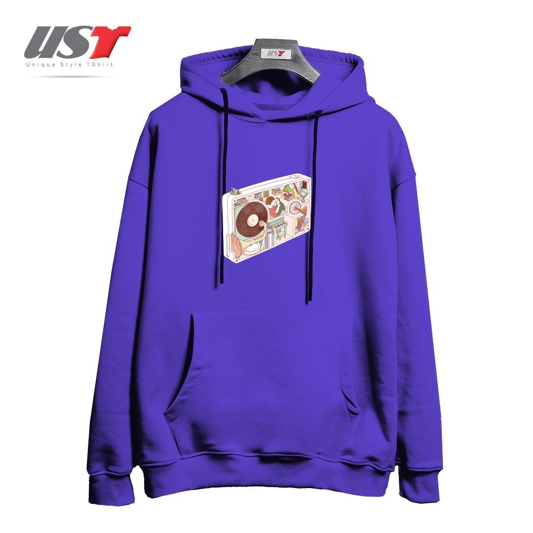 طرح INSIDE ANALOG2 هودی اورسایزرنگ بنفش