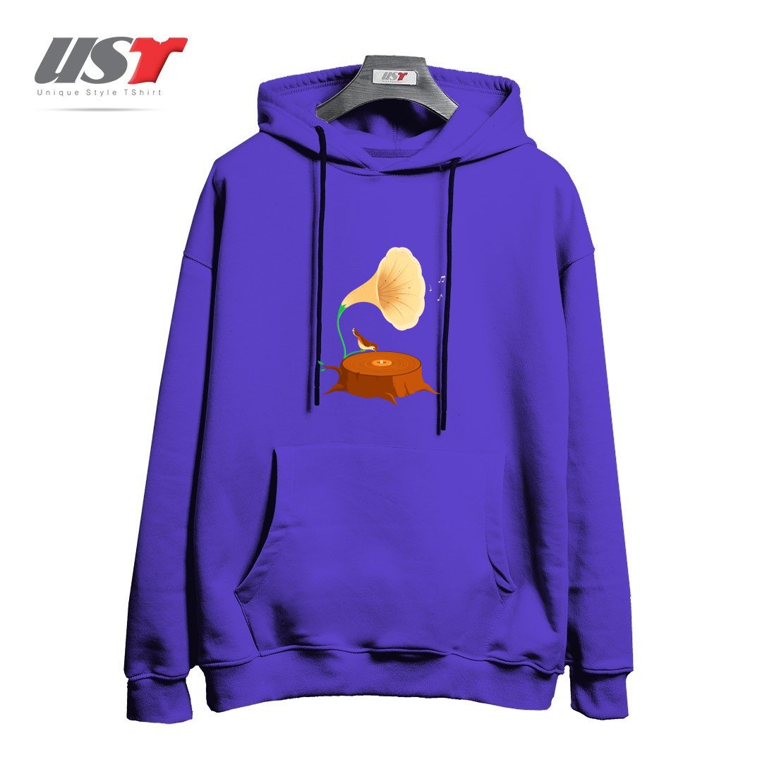 طرح LISTEN TO MOTHER NATURE هودی اورسایزرنگ بنفش