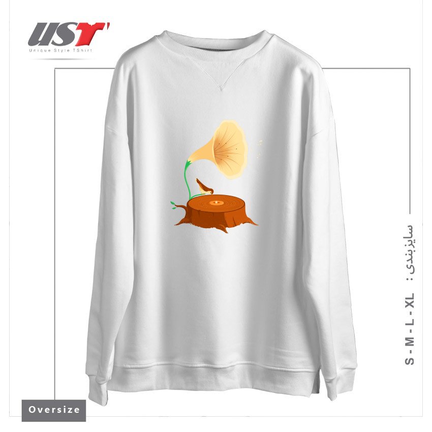 سوییشرت اورسایز طرح LISTEN TO MOTHER NATURE