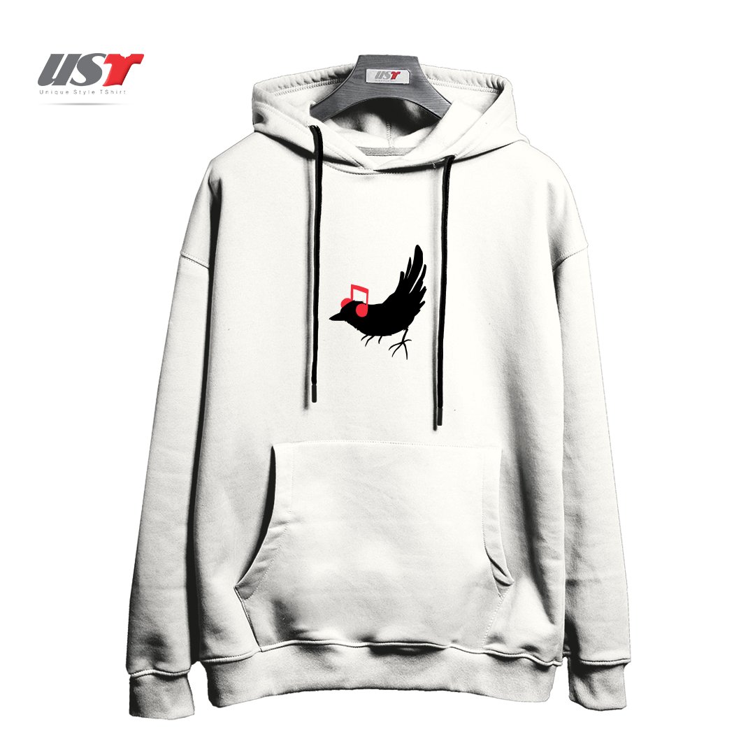 طرح LISTENING TO MY SONG هودی اورسایزرنگ سفید