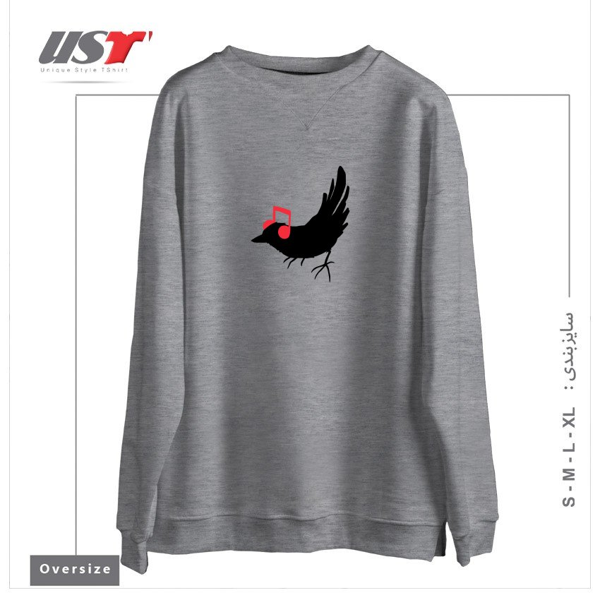 سوییشرت اورسایز طرح LISTENING TO MY SONG