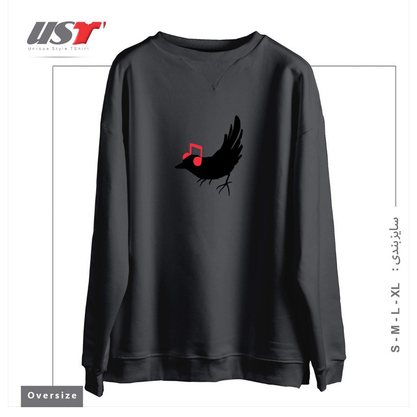 سوییشرت اورسایز طرح LISTENING TO MY SONG