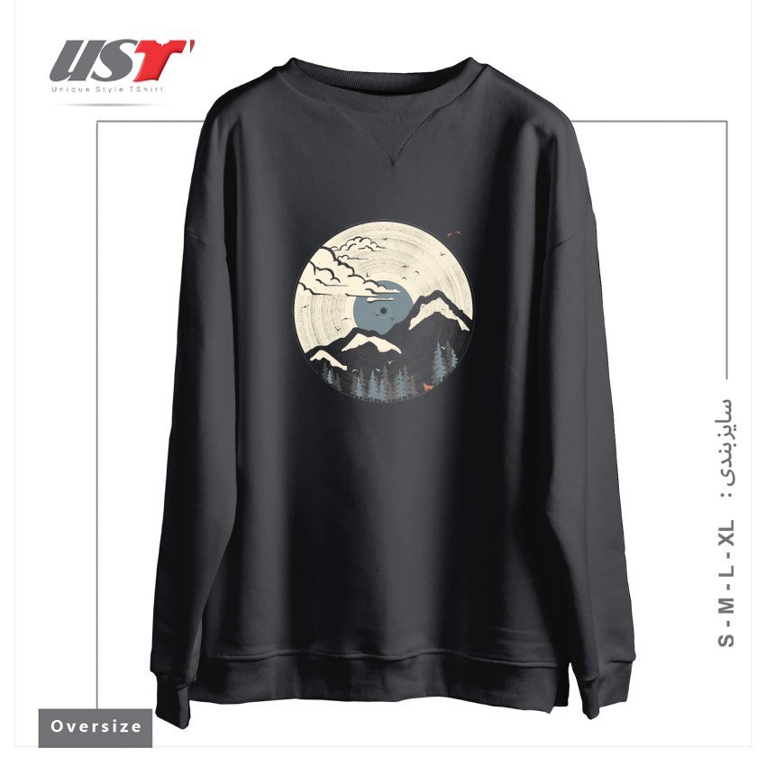 طرح MTN LP... (BLUE VARIANT) سوییشرت اورسایزرنگ دودی