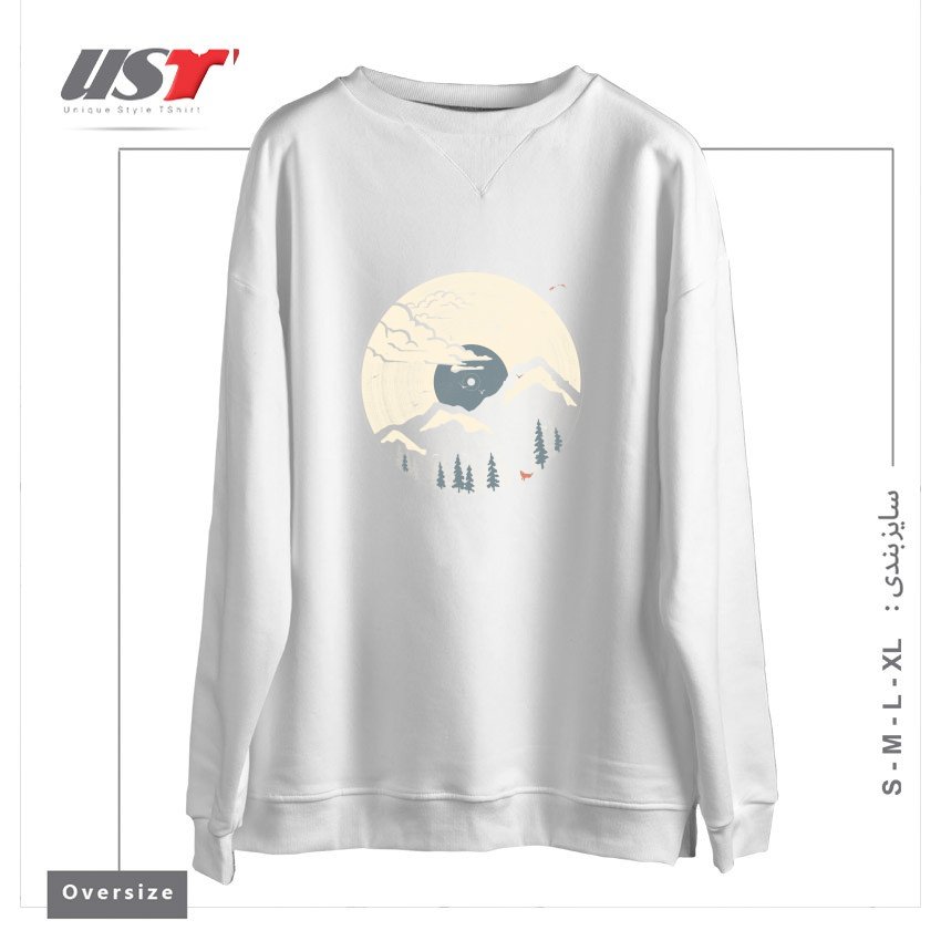 طرح MTN LP... (BLUE VARIANT) سوییشرت اورسایزرنگ سفید