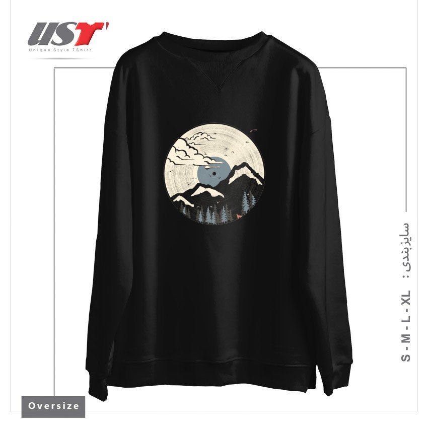 طرح MTN LP... (BLUE VARIANT) سوییشرت اورسایزرنگ مشکی