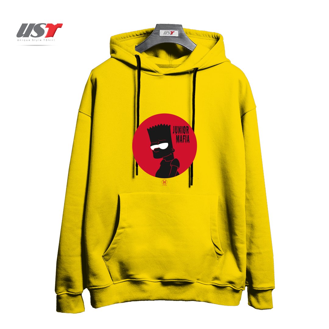 طرح JUNIOR MAFIA هودی اورسایزرنگ زرد