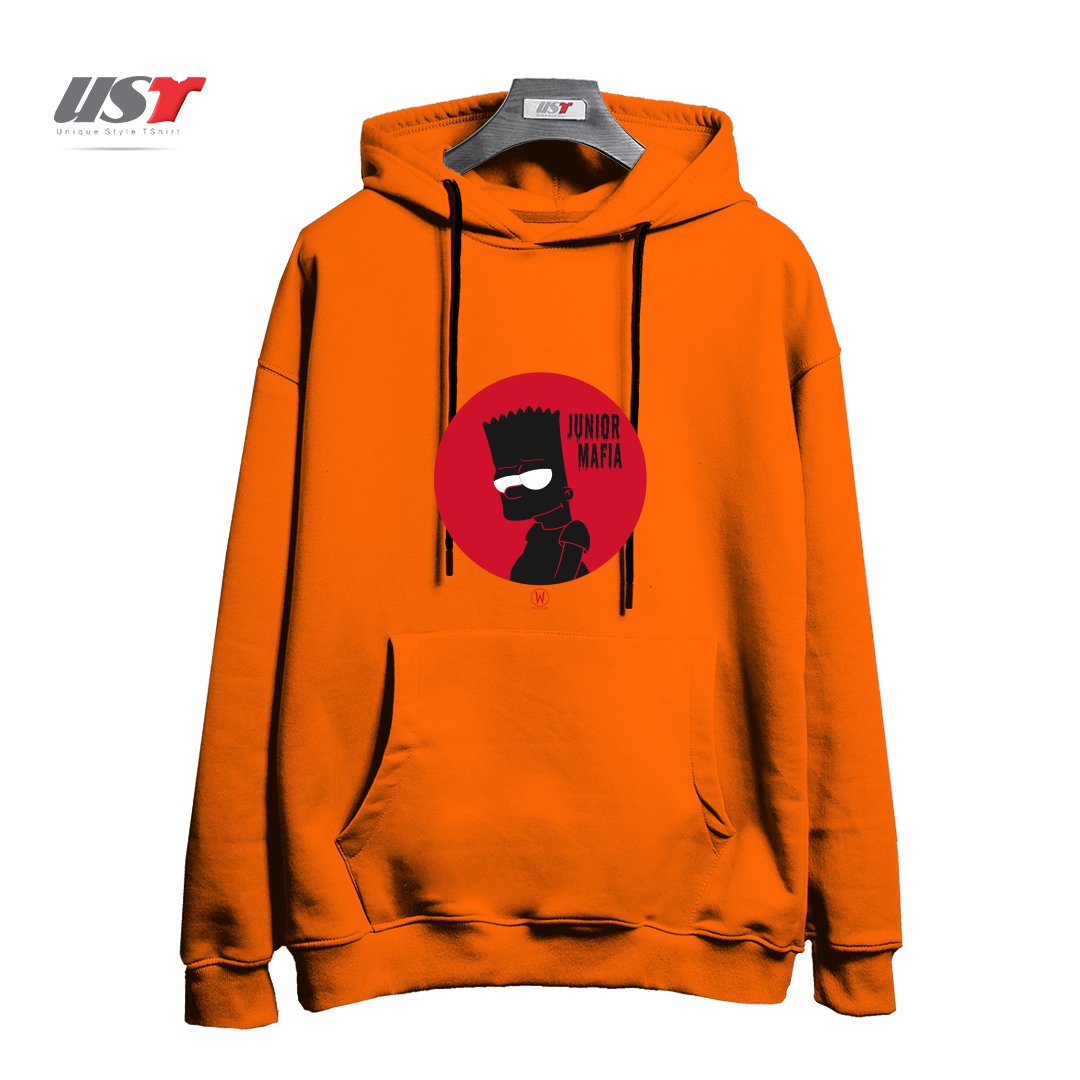 طرح JUNIOR MAFIA هودی اورسایزرنگ نارنجی