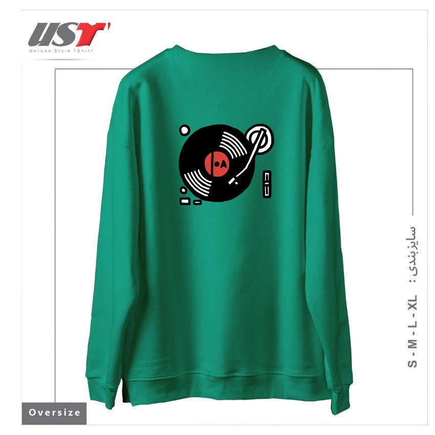 طرح SCRATCH MY BACK سوییشرت اورسایزرنگ سبز سدری