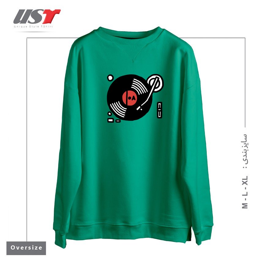 طرح SCRATCH MY BACK سوییشرت اورسایزرنگ سبز سدری