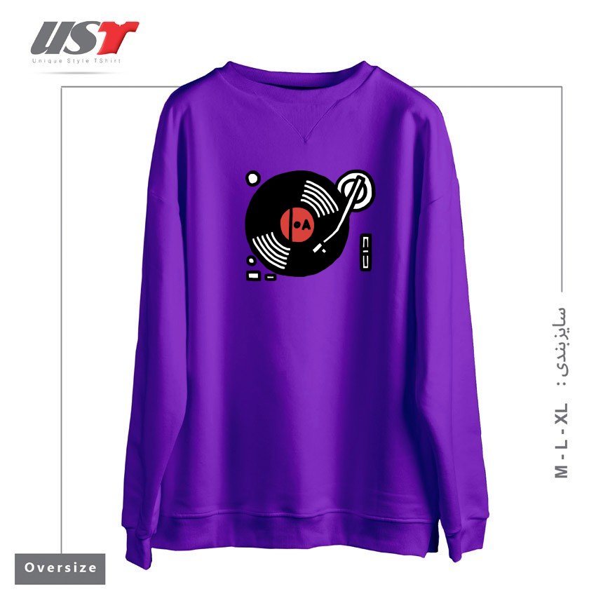 طرح SCRATCH MY BACK سوییشرت اورسایزرنگ بنفش