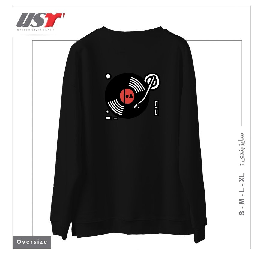 طرح SCRATCH MY BACK سوییشرت اورسایزرنگ مشکی