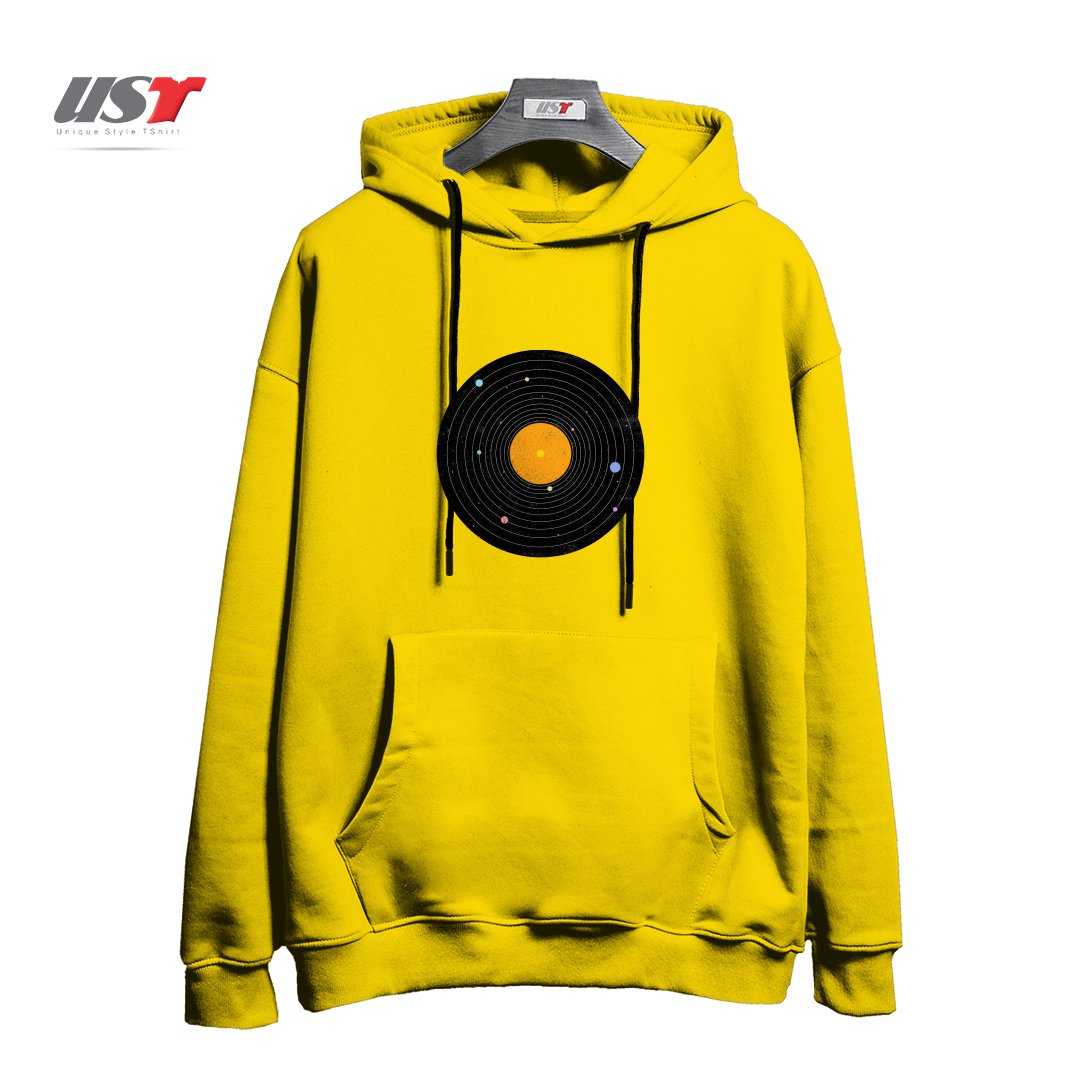 طرح SPACE SOUNDS هودی اورسایزرنگ زرد