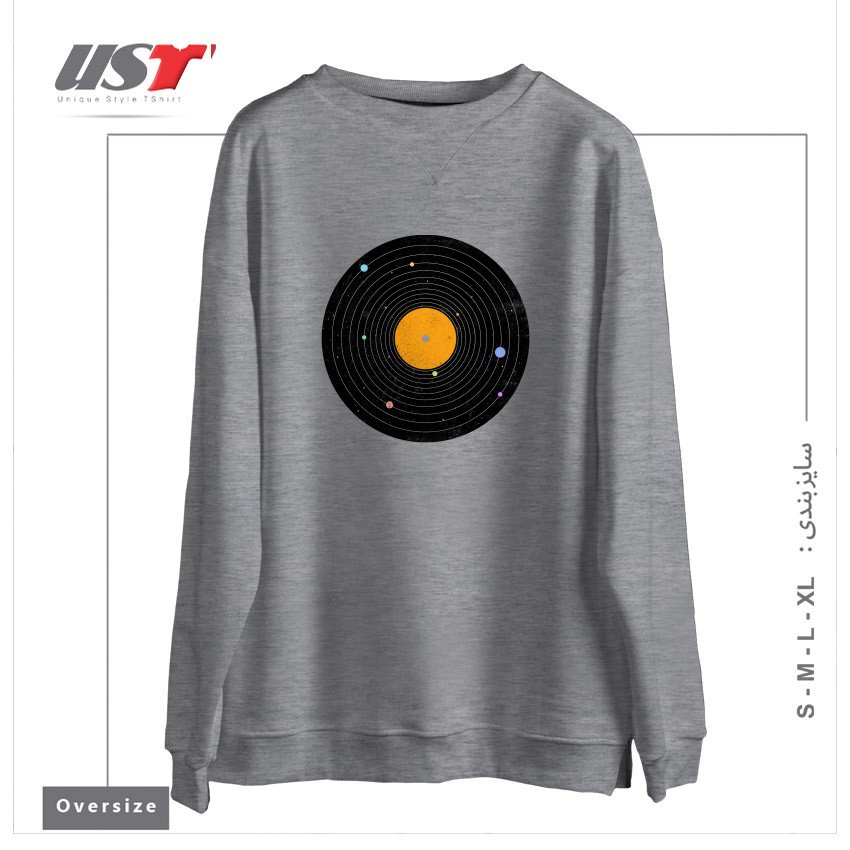 سوییشرت اورسایز طرح SPACE SOUNDS