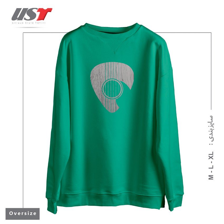 طرح STRUM... سوییشرت اورسایزرنگ سبز سدری