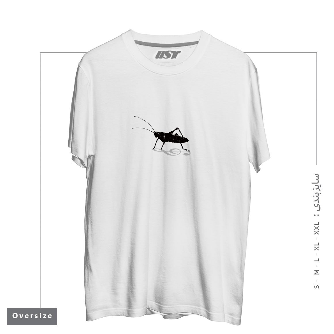 طرح SUMMER MUSIC تیشرت اورسایزرنگ سفید