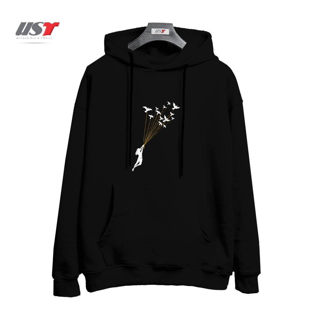 طرح JUST BELIEVE IN YOUR DREAM هودی اورسایزرنگ مشکی