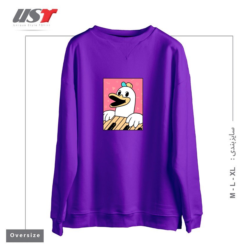 طرح SYNTH DUCK سوییشرت اورسایزرنگ بنفش