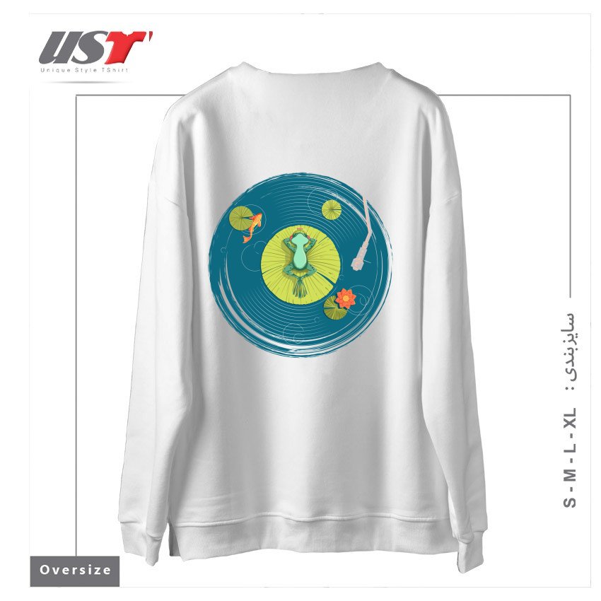 طرح RELAX1 سوییشرت اورسایزرنگ سفید