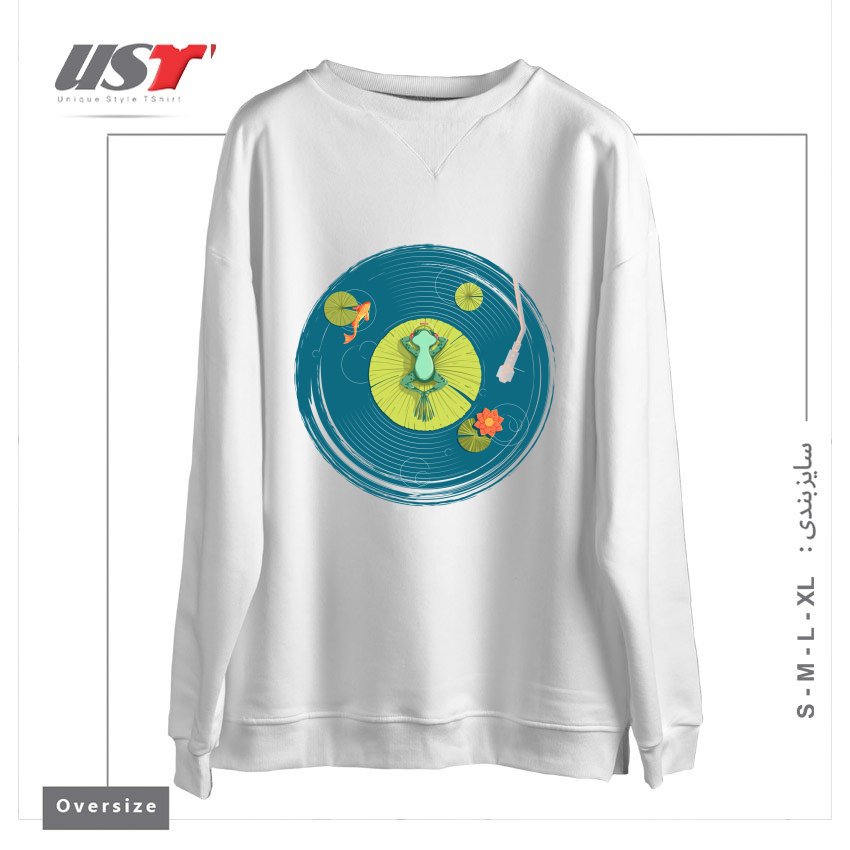 طرح RELAX1 سوییشرت اورسایزرنگ سفید