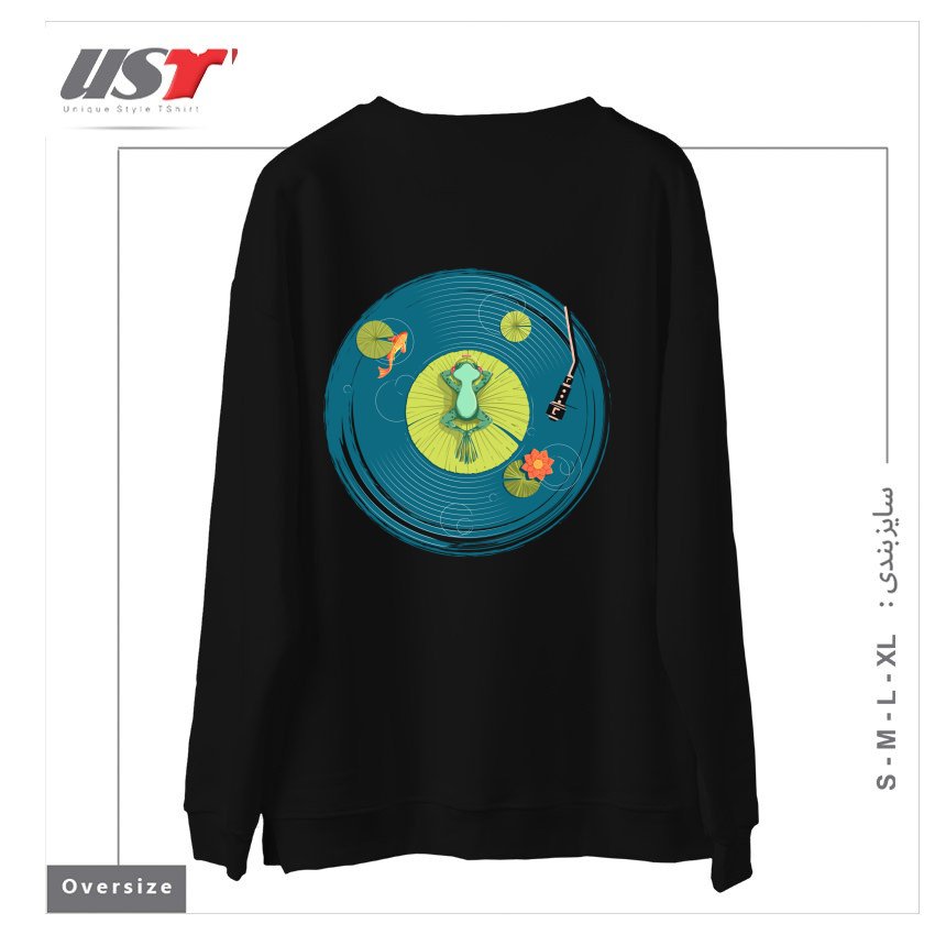 طرح RELAX1 سوییشرت اورسایزرنگ مشکی