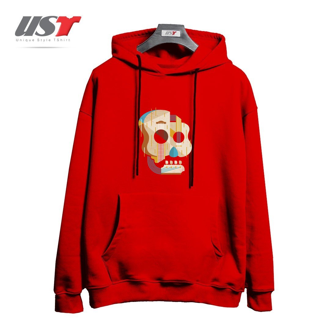 طرح THE VINYL SYSTEM (COLOUR)1 هودی اورسایزرنگ قرمز