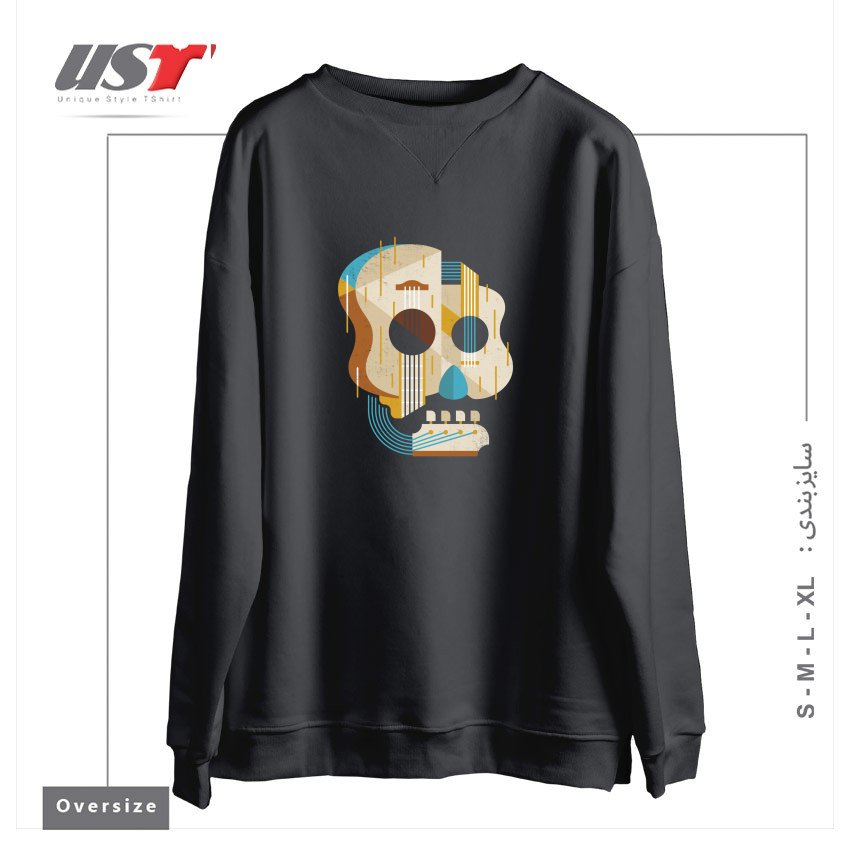 سوییشرت اورسایز طرح THE VINYL SYSTEM (COLOUR)1