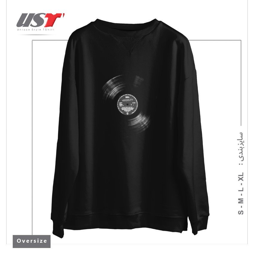 طرح VINYL سوییشرت اورسایزرنگ مشکی