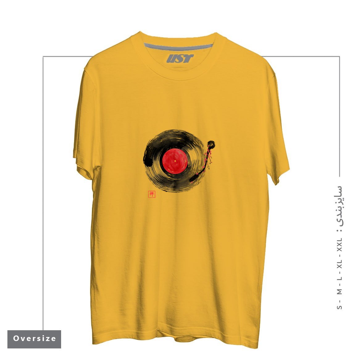 طرح ZEN MUSIC1 تیشرت اورسایزرنگ خردلی