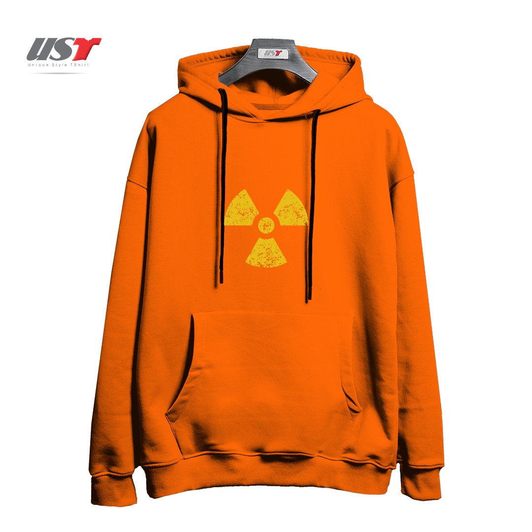 طرح AWESOME RADIOACTIVE SYMBOL هودی اورسایزرنگ نارنجی
